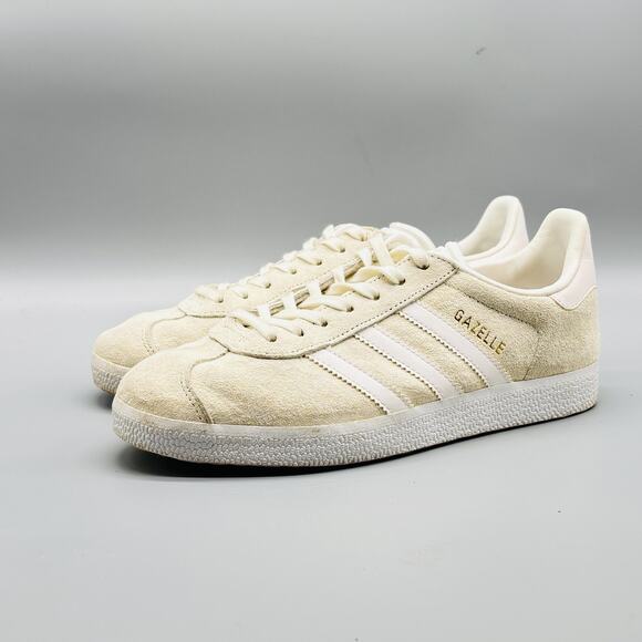 Adidas Originals Shoes Womens 6.5 Beige Suede Gazelle Classic Low Top Sneakers - Picture 3 of 13